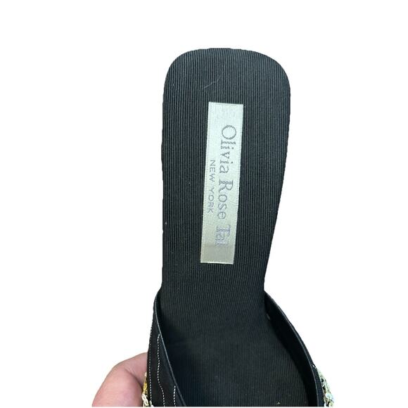 Olivia Rose Tal Black Pinstripe Sequin Point Kitten Heels size 8 - Picture 5 of 7